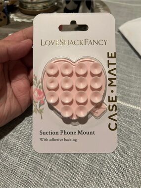 LoveShackFancy Blush Pink Heart Suction Phone Mount